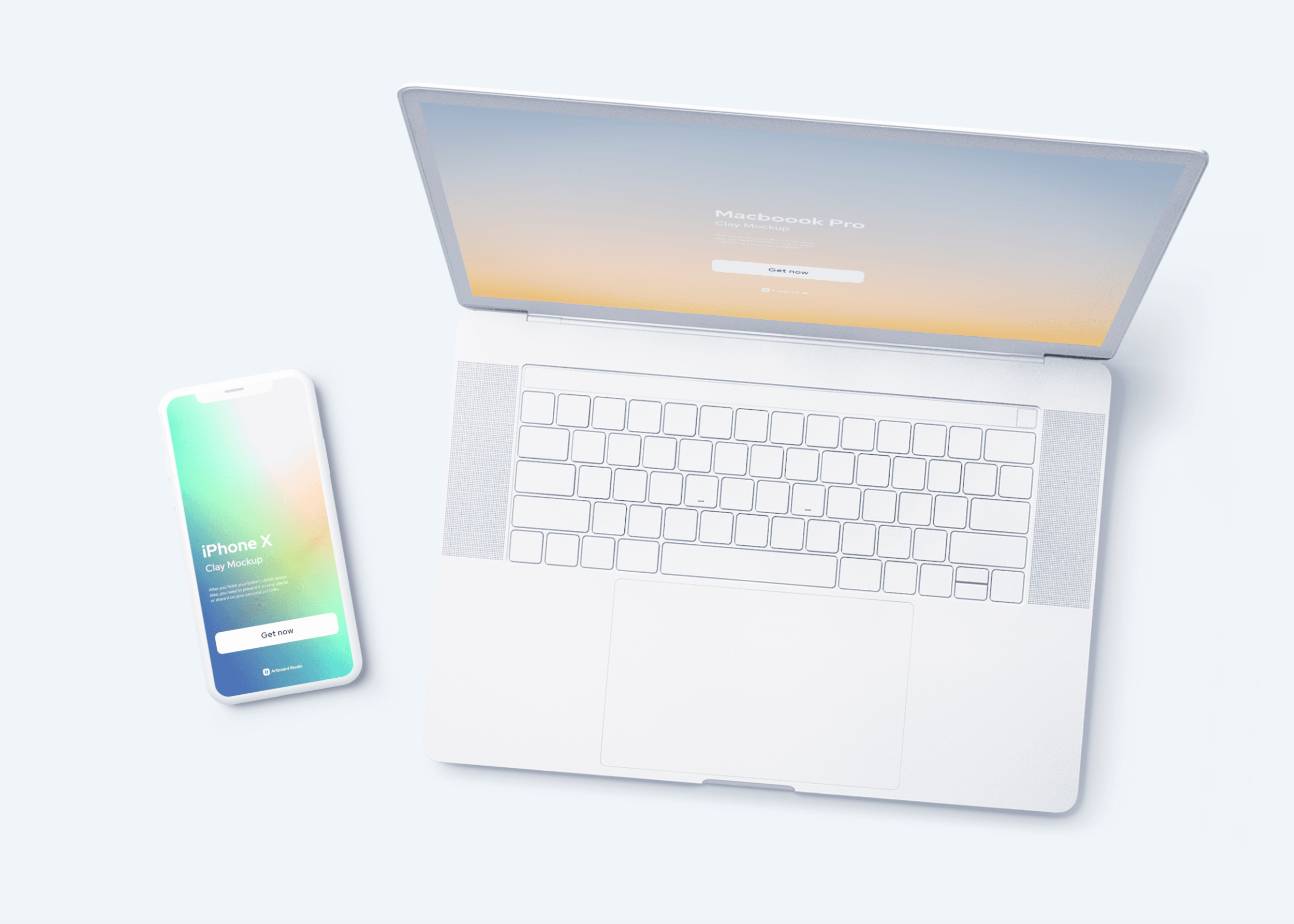 Sketch app free sources, clay device mockups resource, for sketch app. Clay Devices Mockup Scene