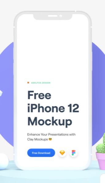 Meet the newest iphone 12 mockup in the mega resolution. Free Iphone 12 Clay Mockup For Sketch Figma Titanui
