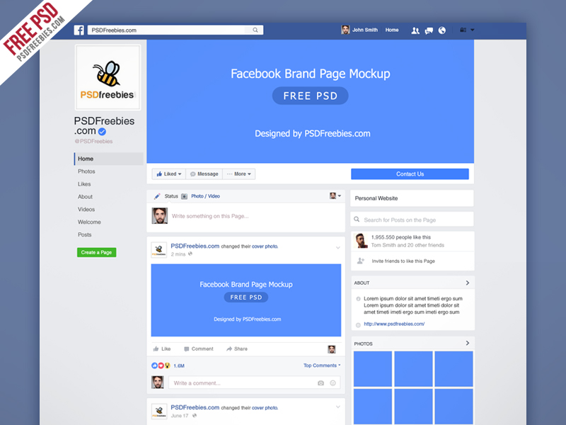 19+ Download Facebook Page Design Mockup&nbsp;PSD
